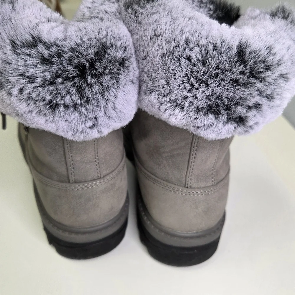 Lugz Gray Empire Hi-Fur Lace-Up Women’s Outdoor Winter Ankle Boots Size 7.5